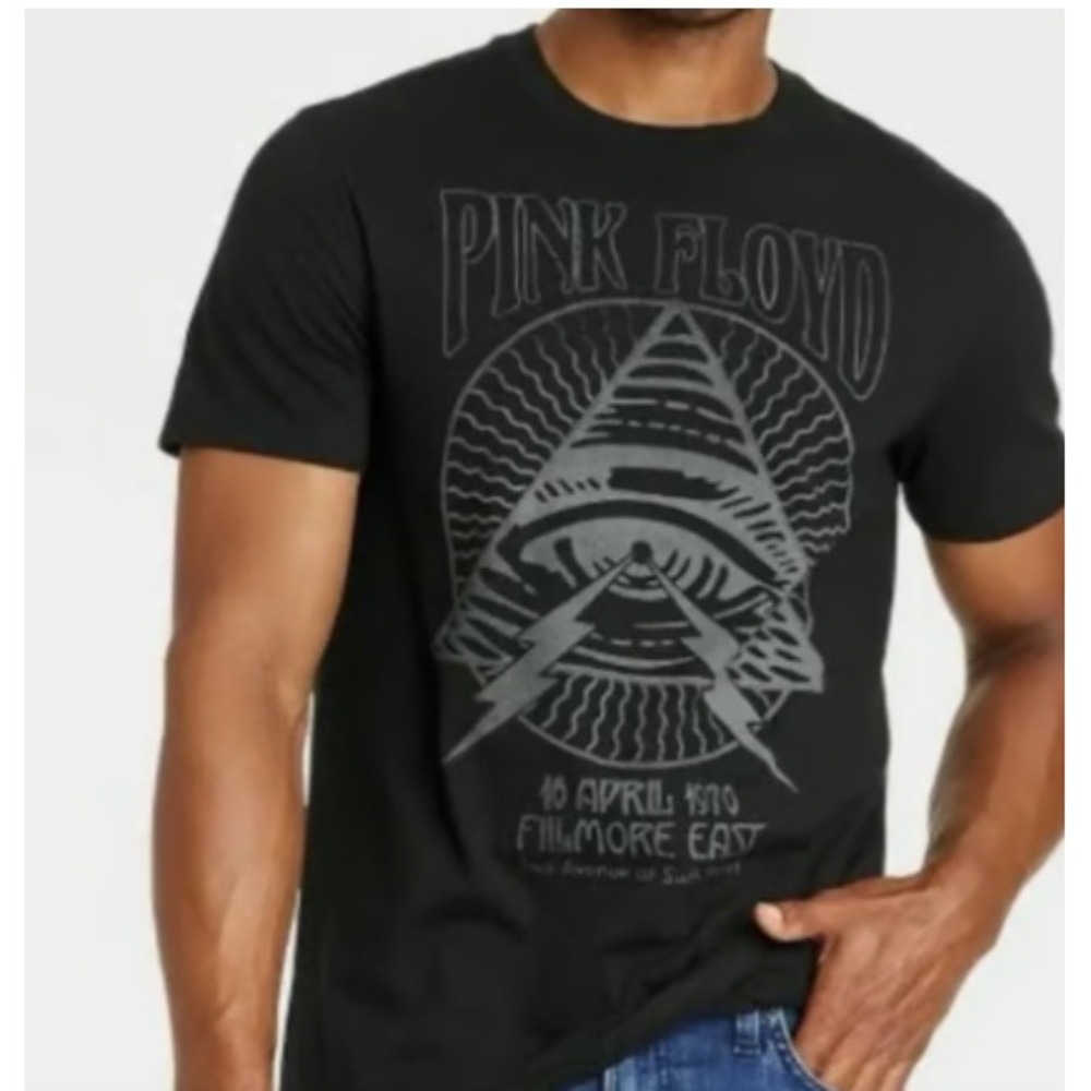NWT Men's Large Pink Floyd Fillmore East 1970 Graphic Tee Black